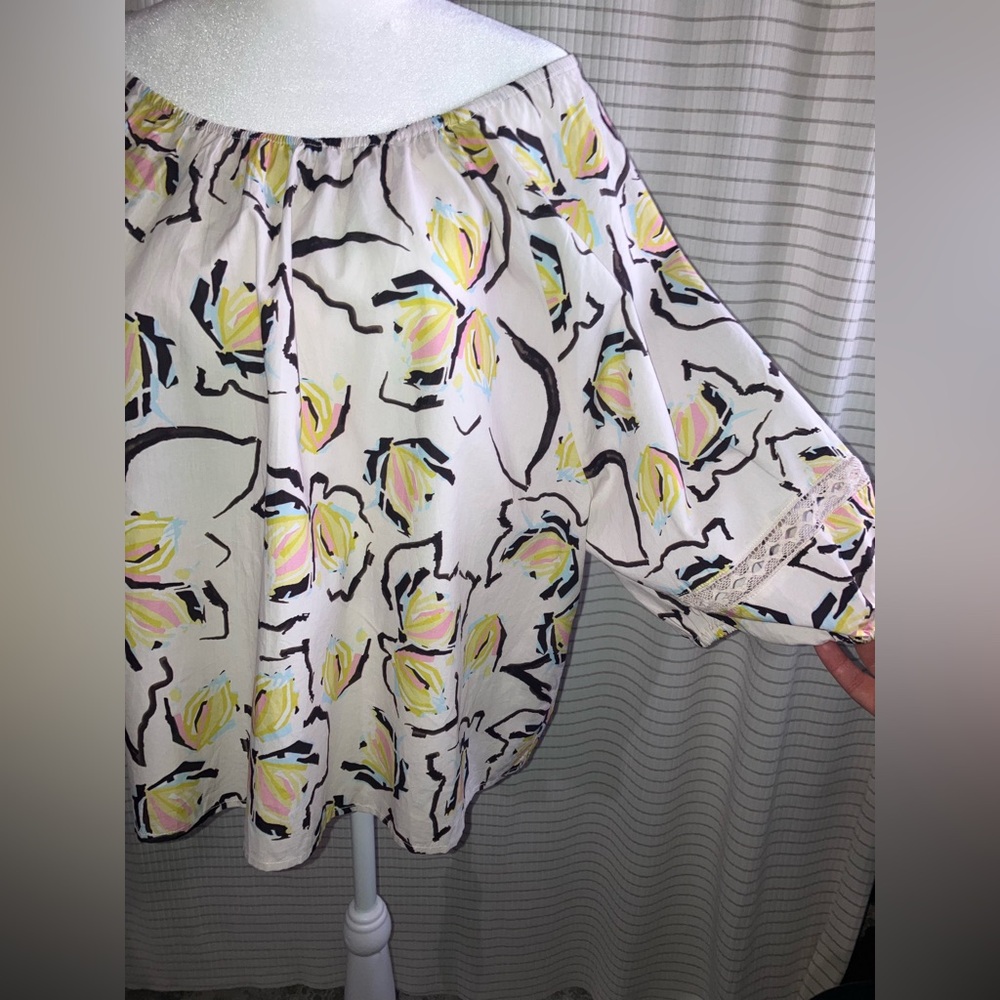 Women’s XL Velvet by Graham & Spencer Puff Sleeve Zoey print Blouse - Picture 11 of 15